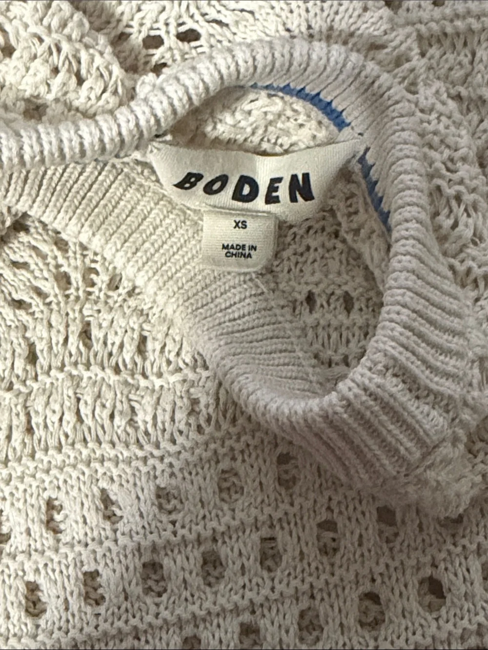 Boden cream cropped crochet fringe tank size XS